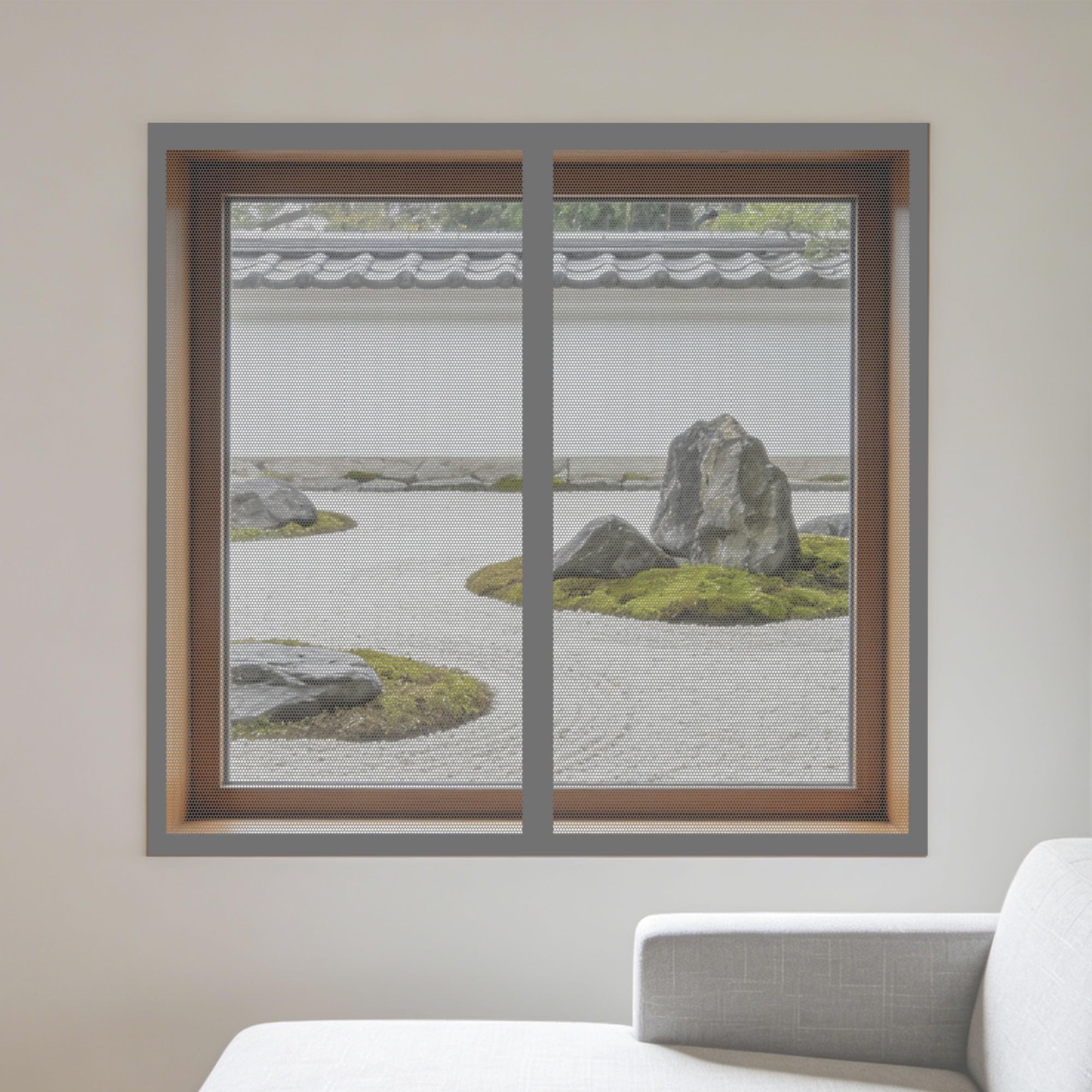 Fly Screens Windows 115 x 170 cm with Selfadhesive Fly Bug Bee Protection Screen Easy Installation for Windows Doors and Patio Screens, Grey
