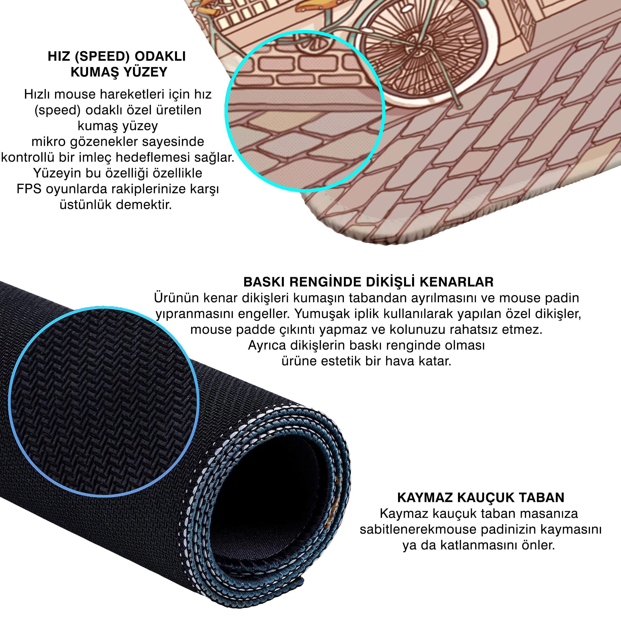 Porge Gaming Mouse Pad 70x30 Mouse Pad XL Büyük Oyuncu Mouse Pad