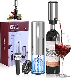 BGFOX Rechargeable Electric Wine Opener Stainless Steel Gift Set with Automatic Electric Wine Bottle Corkscrew, Electric W...