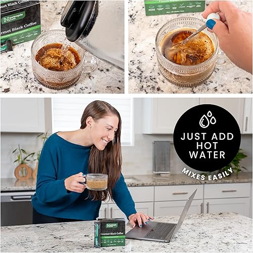 Miniatura 5 de Café de hongos que estimula el cerebro  Melena de león, Ginkgo Biloba, Ashwagandha, L-teanina, colina  Apoyo para el enfoque y el estado de ánimo