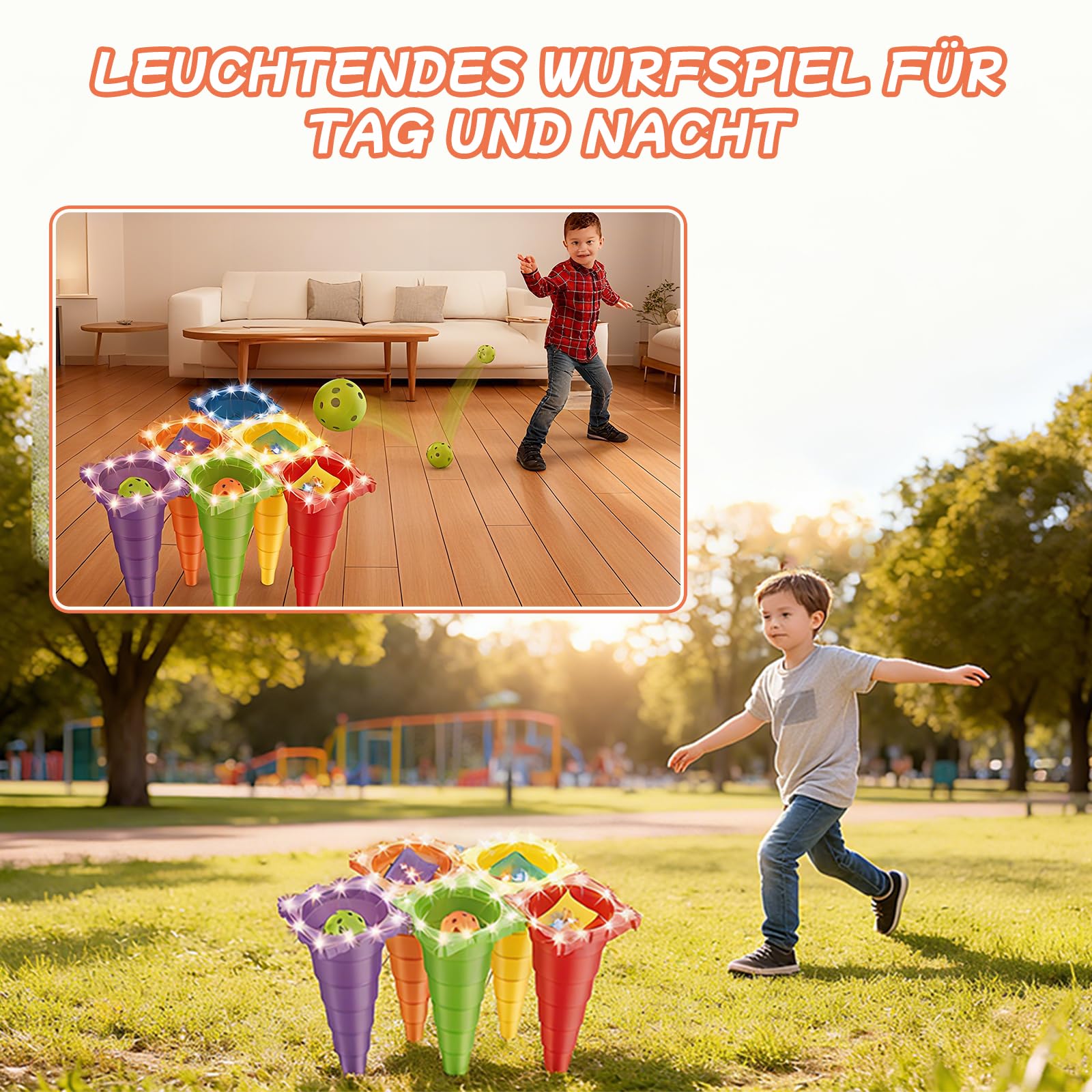 Ysityum Light Up Throwing Games, Children's Party Ring Toss Game, Varied Gameplay, Outdoor, Bean Bag Toss, Garden Games - Image 3