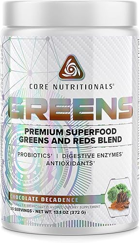 Core Nutritionals Greens Platinum Premium Superfood Mezcla de verduras y rojos, apoya la digestión y la salud intestinal, probiótico de 5 mil