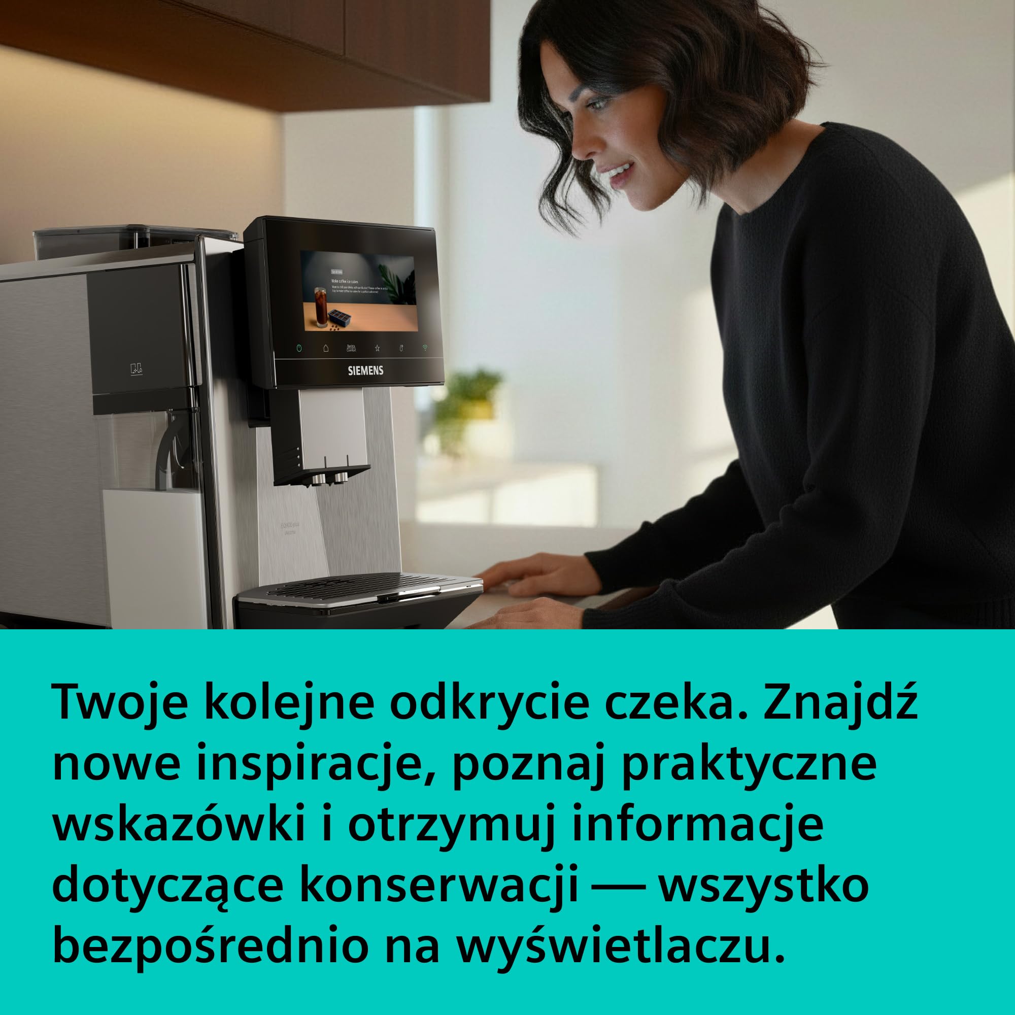 Siemens, automatyczny ekspres ciśnieniowy, EQ900 plus iAroma, automatyczne czyszczenie i odkamienianie, spersonalizowane ustawienia smaku, precyzyjne mielenie, stal nierdzewna, TQ923EZ3