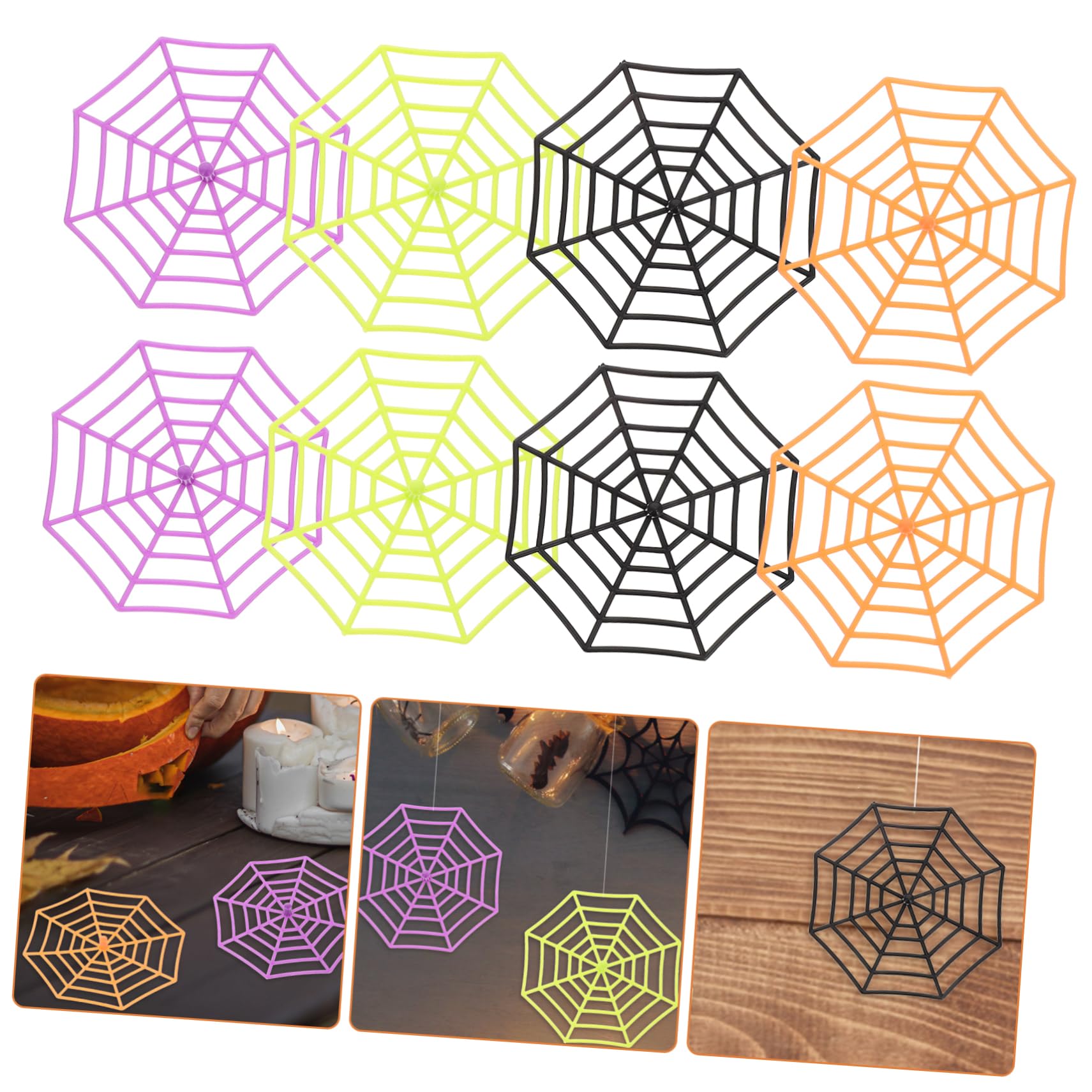 BESPORTBLE 5 Set Ciondolo Decorazione di Halloween Fai da Te Layout di Scena Nero 80 Pezzi Arredamento di Halloween Decorazione della Ragnatela di Halloween Ragnetti Halloween 40 Pezzi * 5