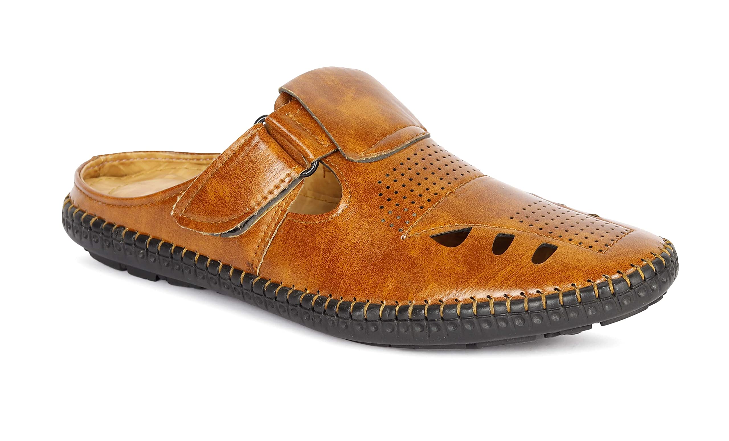 Gwal G Synthetic Leather Back Open Roman Sandals For Mens (Tan, numeric_7) (B0B6D2YZK1) Amazon Price History, Amazon Price Tracker