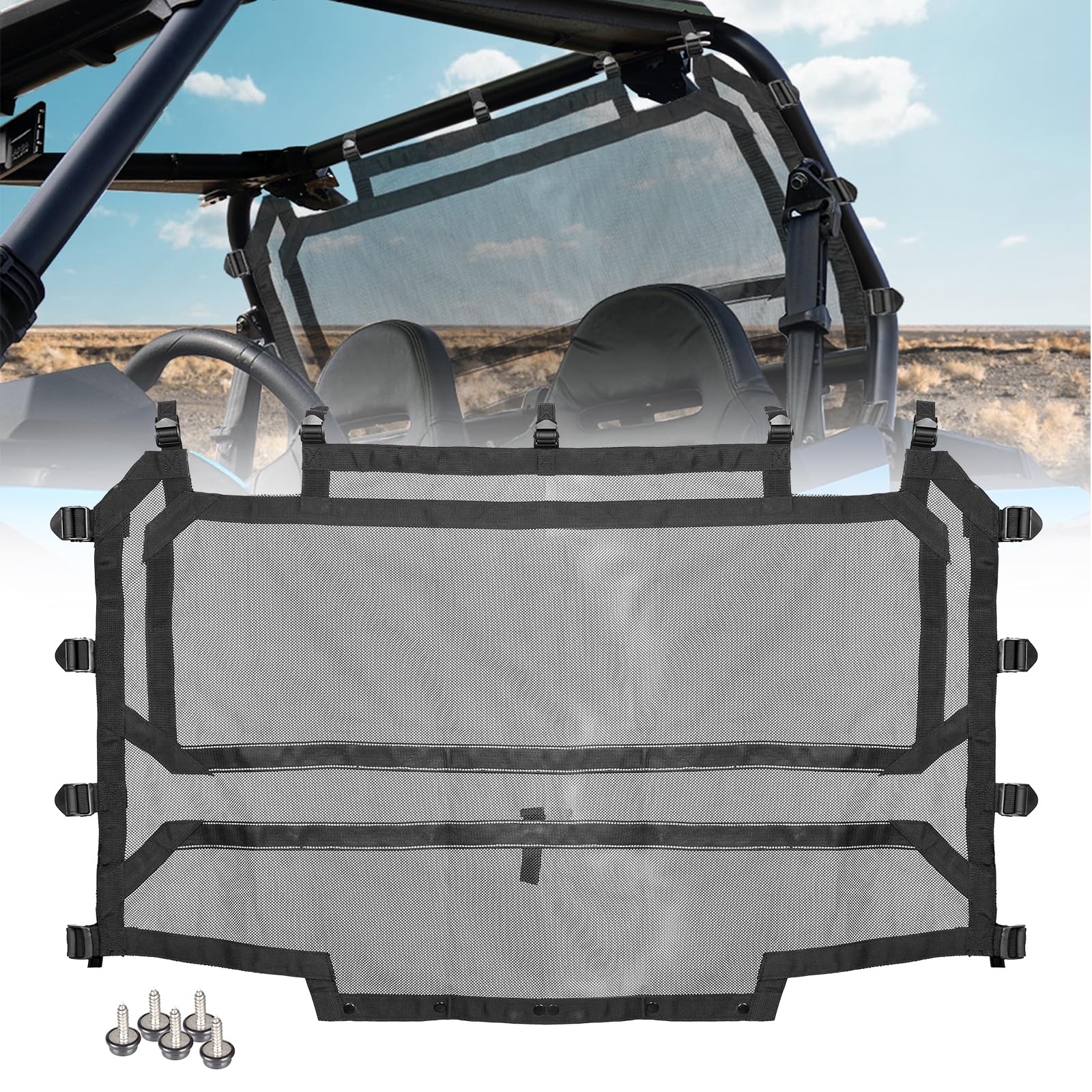 KEMIMOTO Filet De Protection En Maille Pour Fenêtre Latérale XP 1000 Compatible Avec Polaris RZR XP 1000/2016-2021 RZR XP Turbo 2 Portes 2014-2023