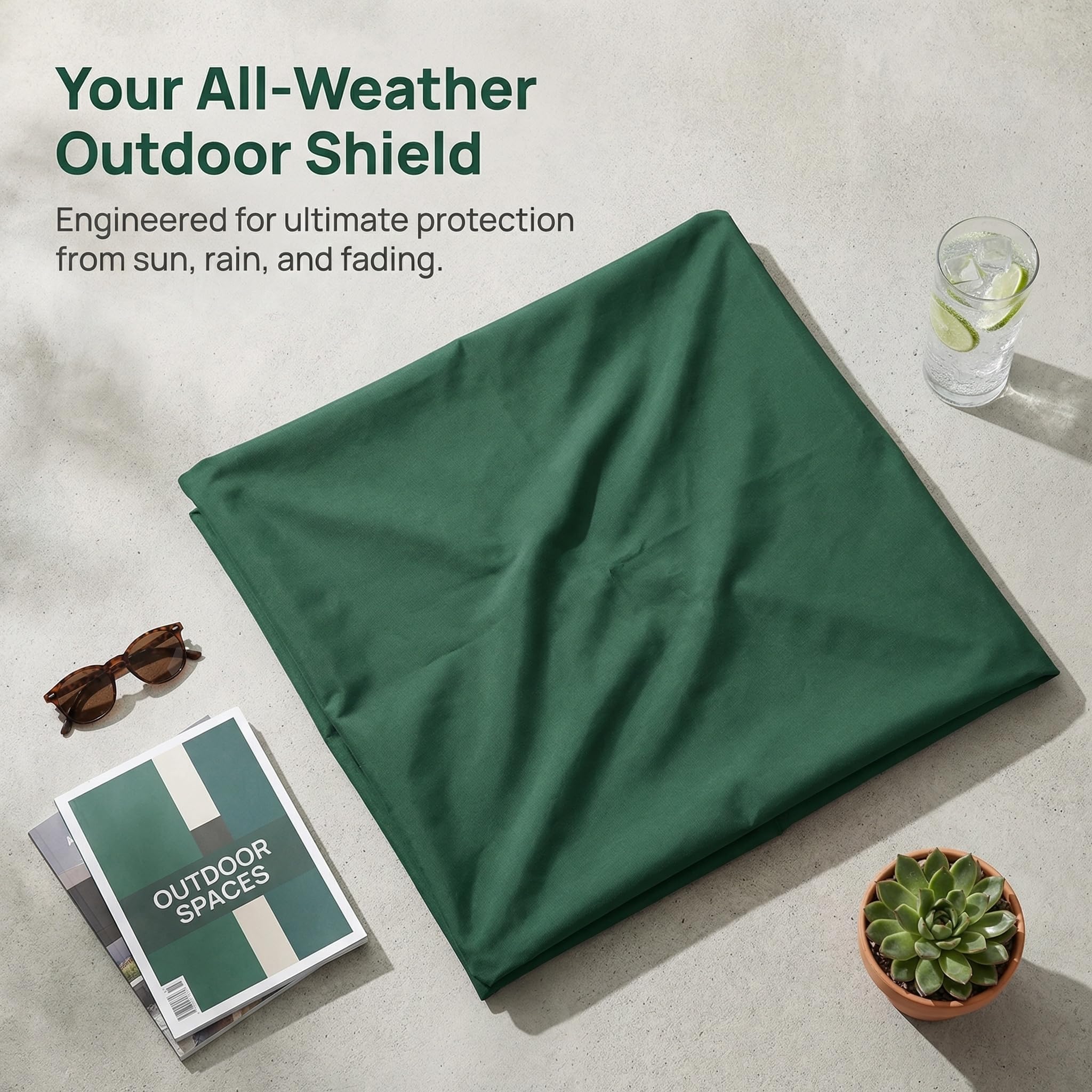 Telo di Ricambio per Ombrellone da Giardino A Braccio Laterale 3x3 Metri - Copertura Quadrata Resistente Ai Raggi UV per Giardino E Mercato - Tessuto Resistente A 8 Stecche Khaki Single Top 3 m (10')