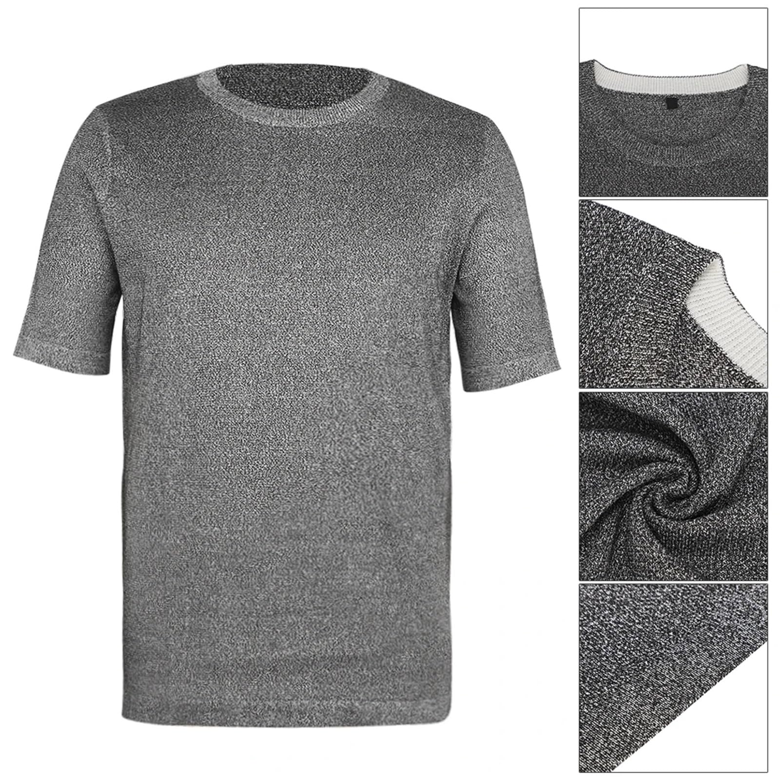 Schnittf Schutzshirt der Stufe 5, kurzärmelig, Rundhalsausschnitt, schnittfest, mit, Sicherheitsoberteil, Schutzausrüstung Durchstichfest(XL)