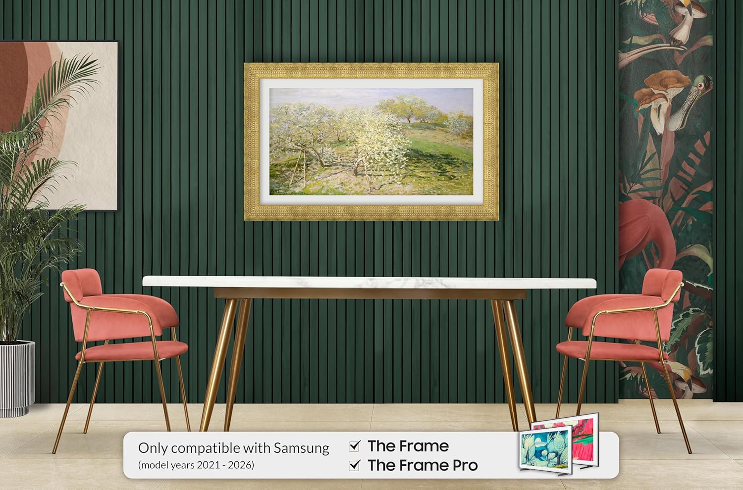 Gatsby Gold 32" Premiere Deco TV Frame - Compatible ONLY with Samsung The Frame TVs (Fits 2021-2026, LS03A, LS03B, LS03C, LS03D, LS03FA)