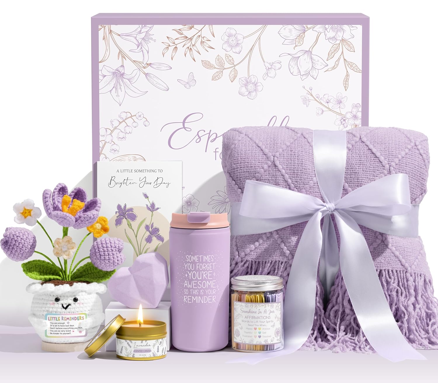 EXTALOW Gift Baskets for Women, Unique Birthday ,Get Well Soon Gift Basket, Care Package Sending Sunshine Box Thinking of You for Mom Wife Sister Best Friends Teen Girls