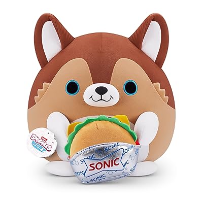 Snackles Series 2 Puppy & Sonic Burger 16 Inch Plush by ZURU, Ultra Soft Plush, Collectible Plush with Real Licensed Brands, Stuffed Animal, Giftable
