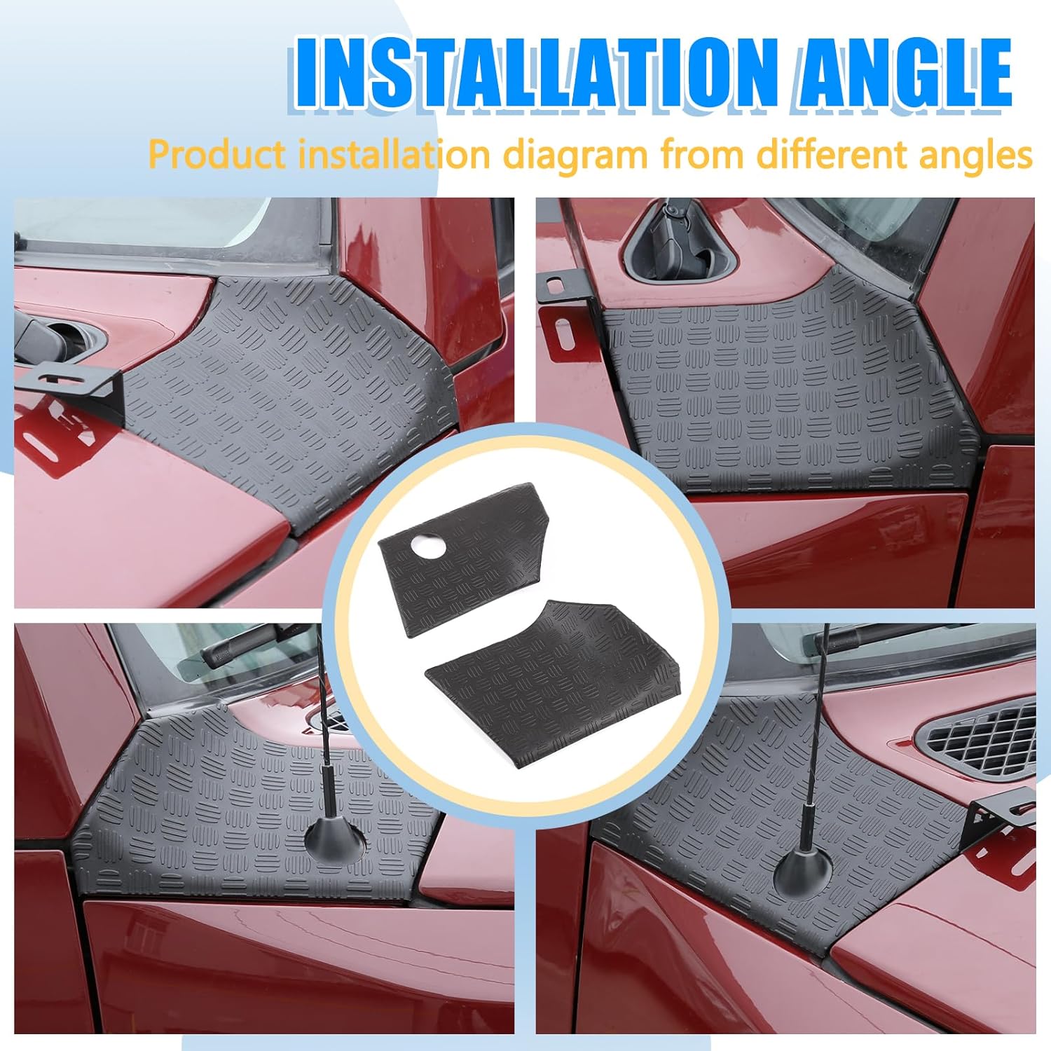 LLKUANG Car Black Cowl Body Armor Outer Cowl Covers Side Corner Guards for Toyota FJ Cruiser 2007-2021,ABS Car Hood Side Trim Panel-1 Pair (Sticky Style(Right+Left))