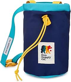 Oso Supply Co - Bolsa de giz clássica para escalada em rocha, balde de giz com cinto de clipe rápido, bolsos com zíper e bolsa - Equipamento perfeito para escalada interna/externa