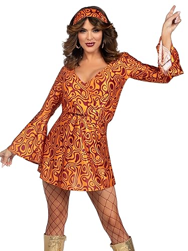 Leg Avenue Women's 2 Pc Disco Doll, Includes Bell Sleeved