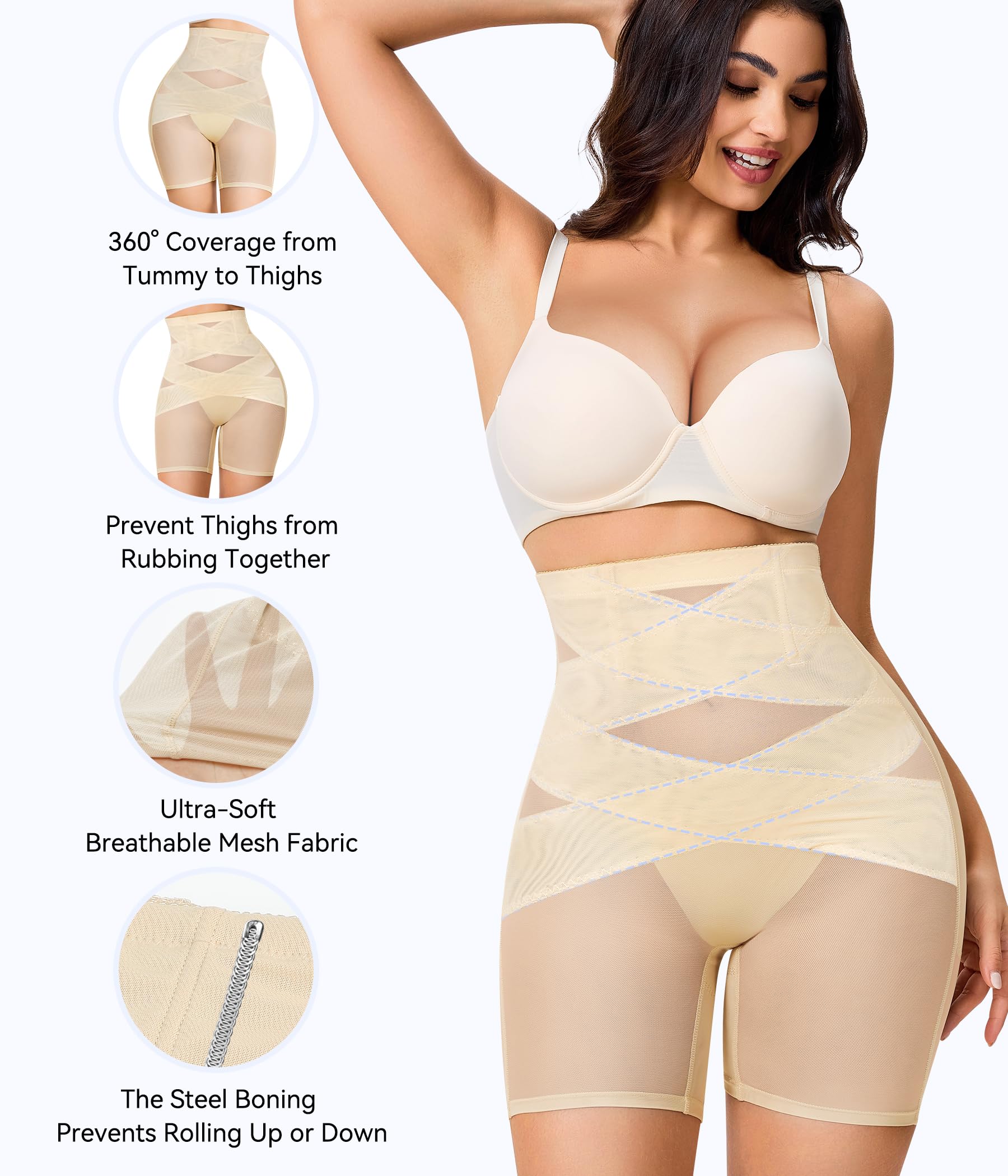 Mutandine modellante per il controllo della pancia Mutandine di sollevamento del culo a vita alta modellante per il corpo intimo coscia cintura più sottile