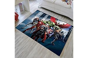 Marvel Rug for Boys Room - Kids Superheroes Films Movie Character Rug