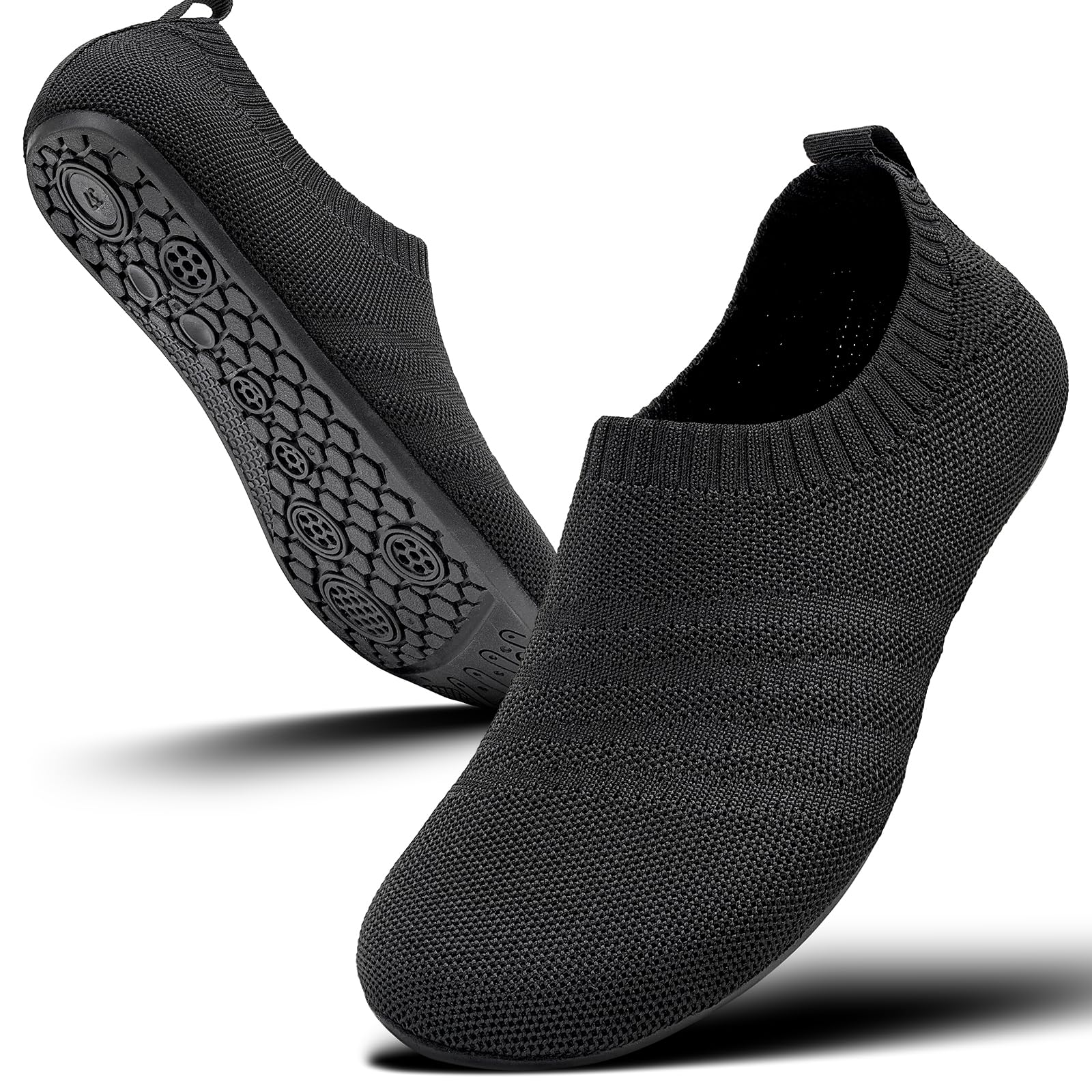 Sosenfer Hausschuhe Herren Damen Barfuss Schuhe Damen Rutschfest Slip on Slipper Flache Barfusshausschuh Home Kuschelige Pantoffel Geschlossen Unisex