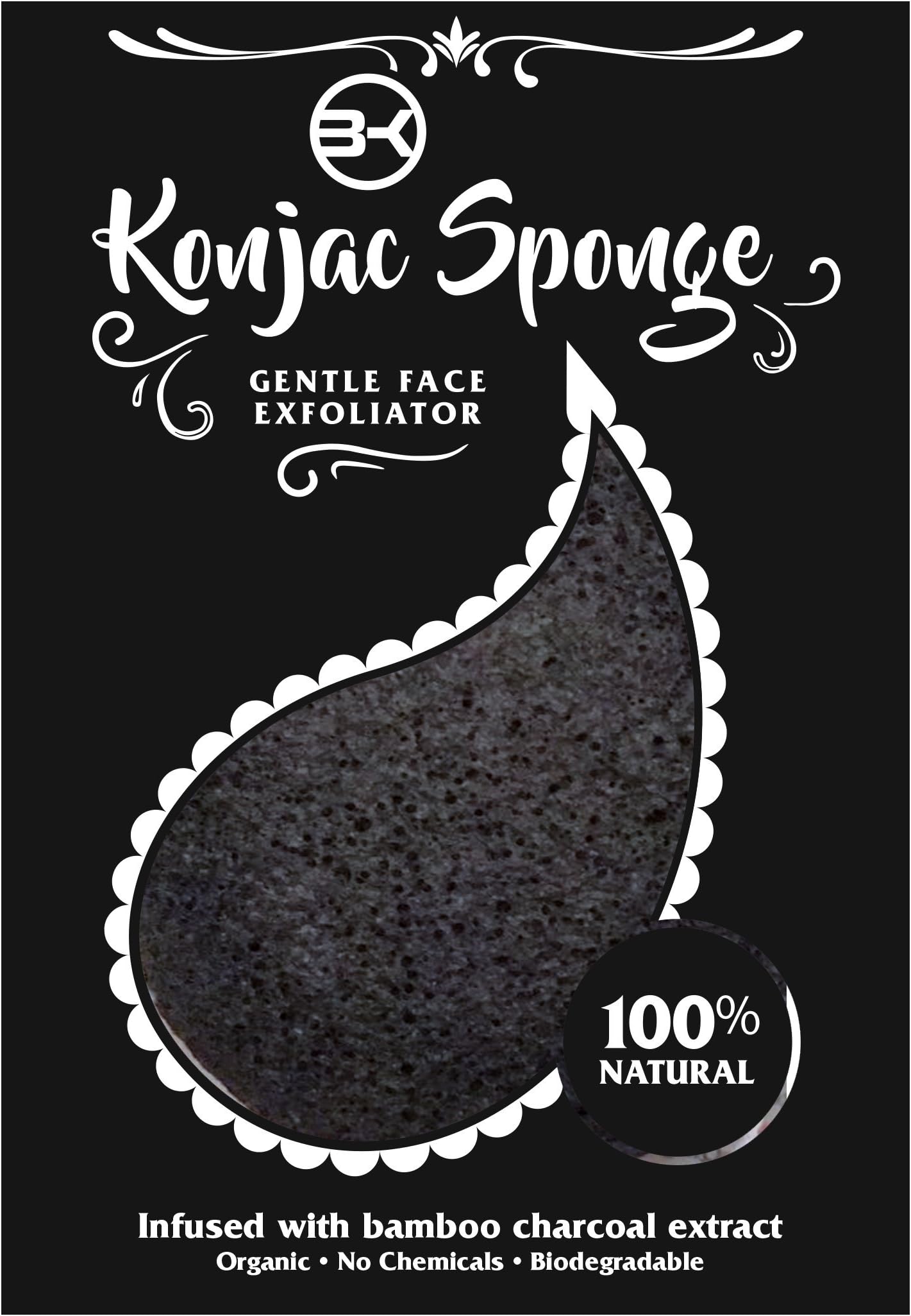 BK USA 100% Natural Konjac Face Exfoliating Sponge