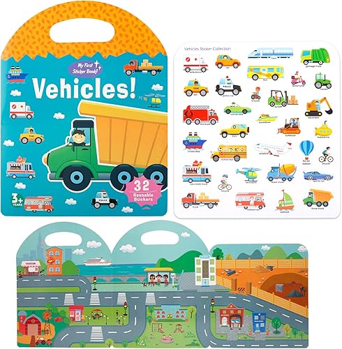 Libro de calcomanías reutilizables libro silencioso portátil de gelatina libro silencioso para niños pequeños de 2 a 4 años libro ocupado para