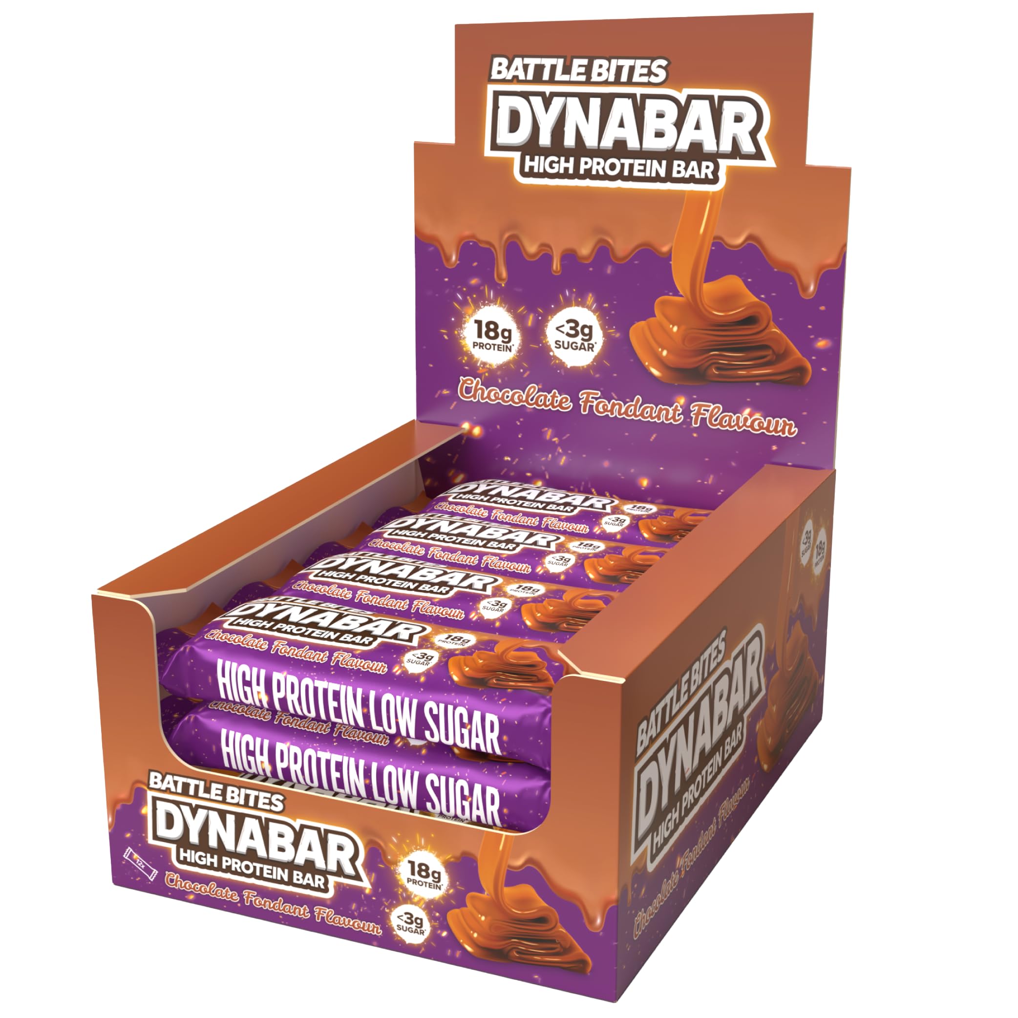 Buy Battle Bites Dynabar High Protein Bars 12 x 60g Chocolate Fondant