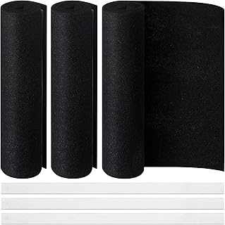 3 Pack Cut to Fit Carbon Pad Pre Filter Roll 16'' x 48'' with 3 Roll 126'' Tape for Air Purifiers Furnace Filters and AirConditioner Filters Cut to Fit Carbon Pad Removing Odor VOC