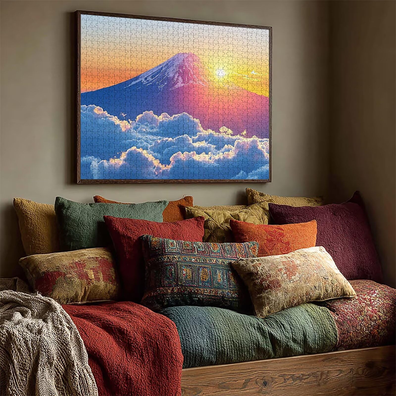 Puzzle 4000 elementów dla dorosłych o zachodzie słońca, drewniane puzzle 142 x 86 cm, części ściśle do siebie pasują, dla mężczyzn, kobiet, starszych seniorów, relaks i odstresowanie, dekoracja