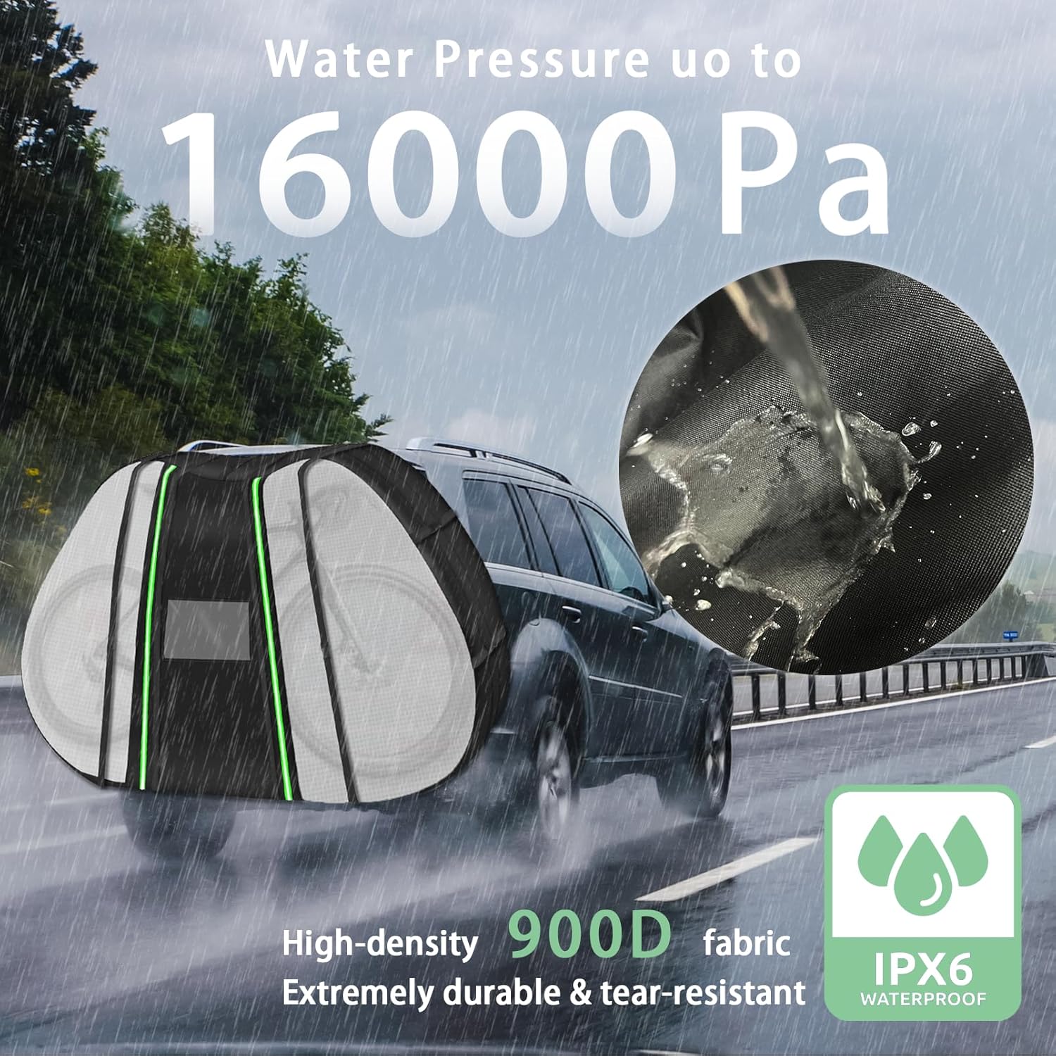 JUIN Bike Covers Outdoor Storage: 900D Heavy Duty Waterproof Bicycle Cover for Mountain Bikes - Motorcycle Travel Bike Cover for Transport on Rack - Outfits for 2 Bikes (Clear)