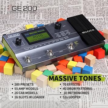 MOOER GE200 Guitar Amp Modelling Multi Effects Pedal