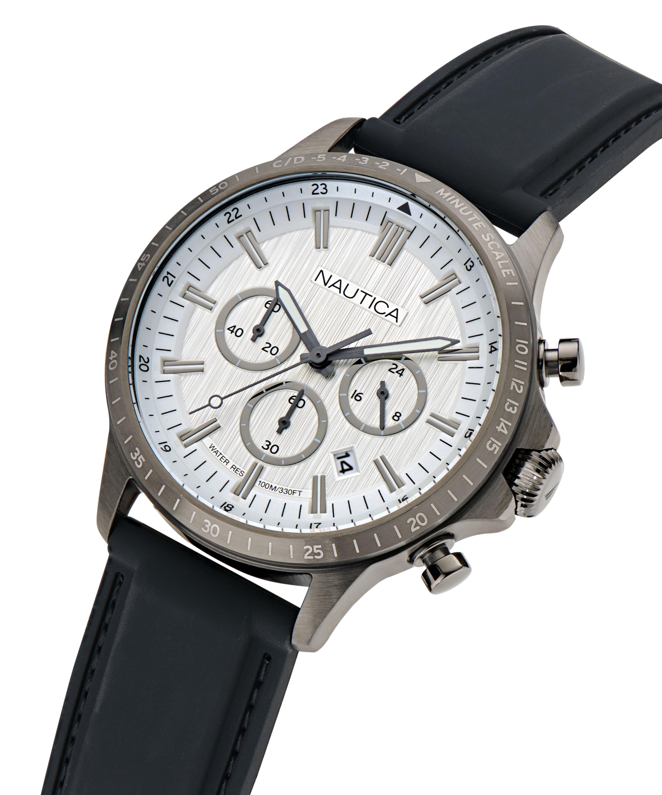 Nautica Reloj Analógico para Hombres de Cuarzo con Correa en Silicona NAPBOS501