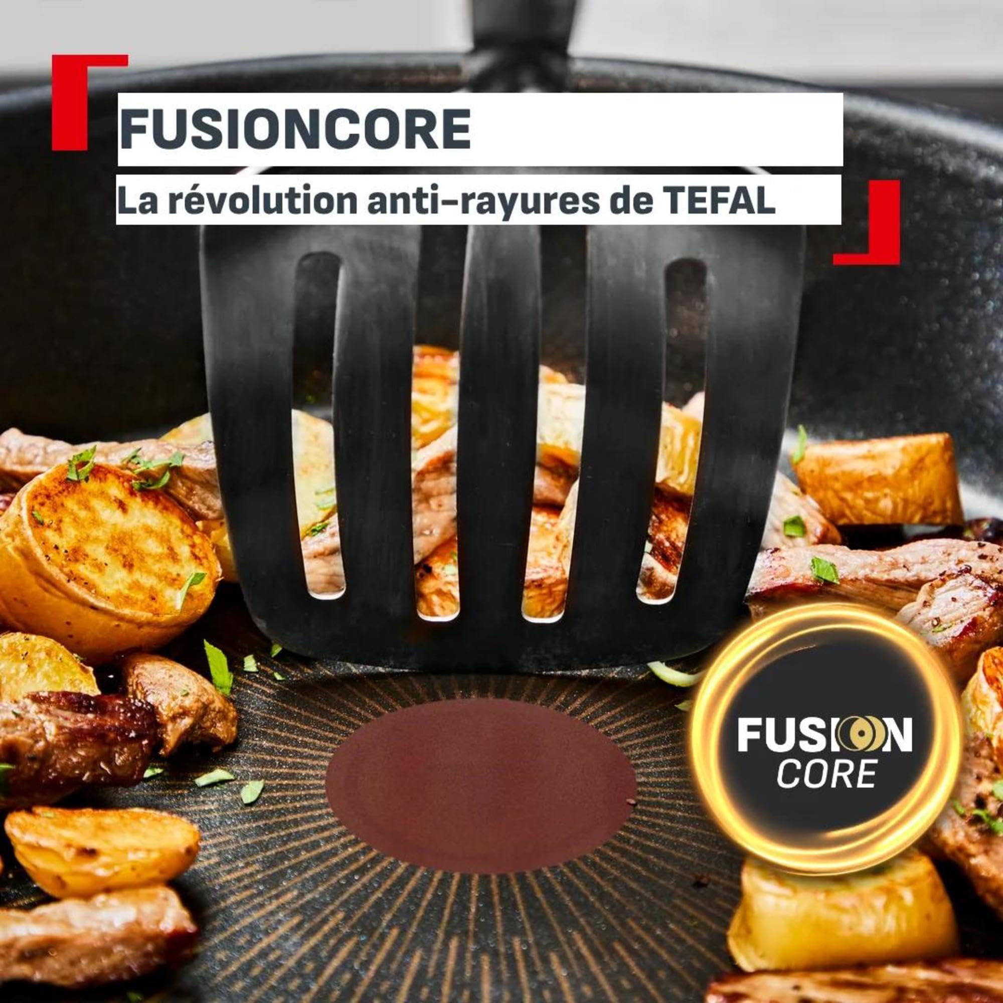 Tefal Explore, Poêle tout-en-un 28 cm + couvercle, Revêtement antiadhésif FusionCore, Induction
