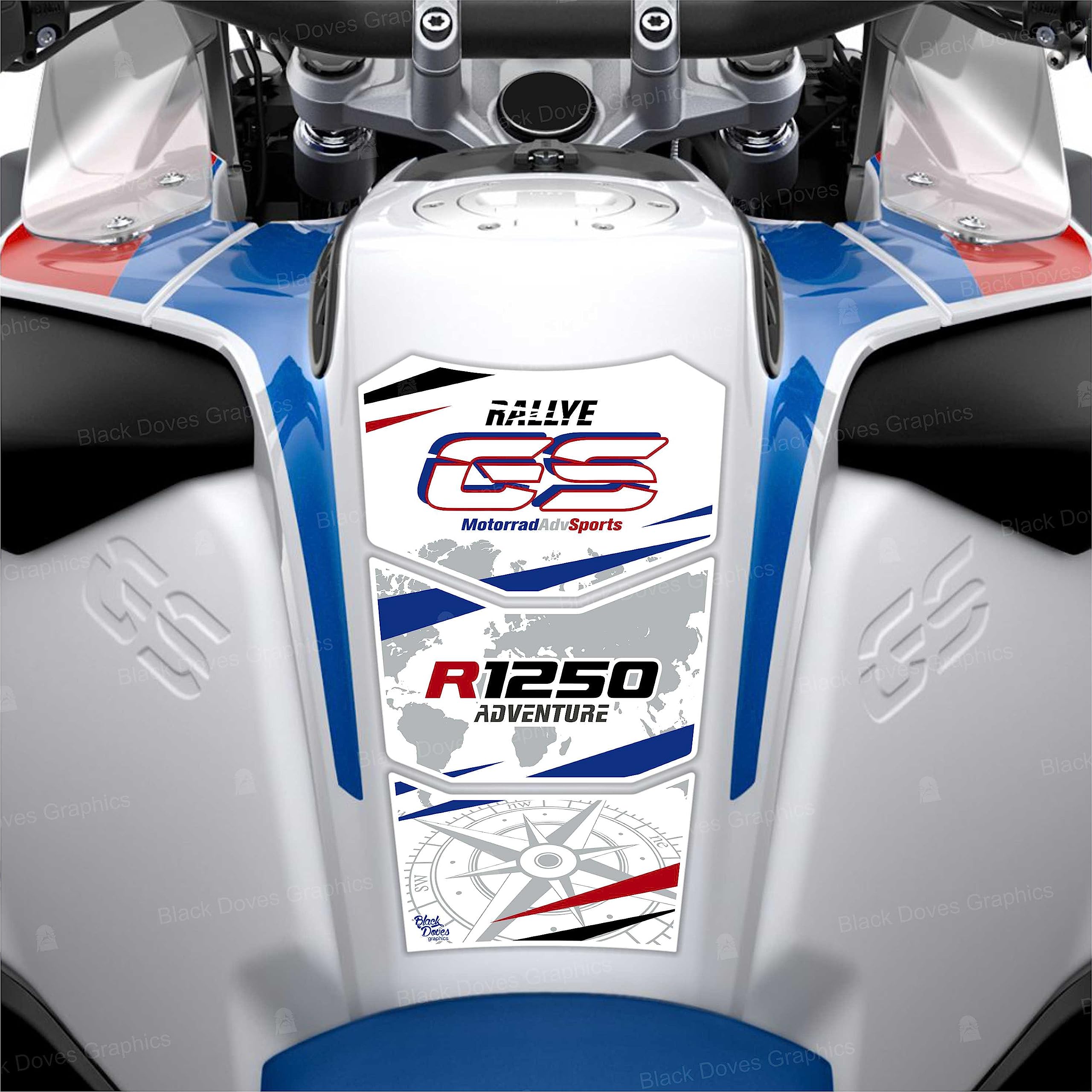 Protector de depósito adhesivo resinado compatible con R 1250 GS Adventure 2021 Rallye TANK PAD