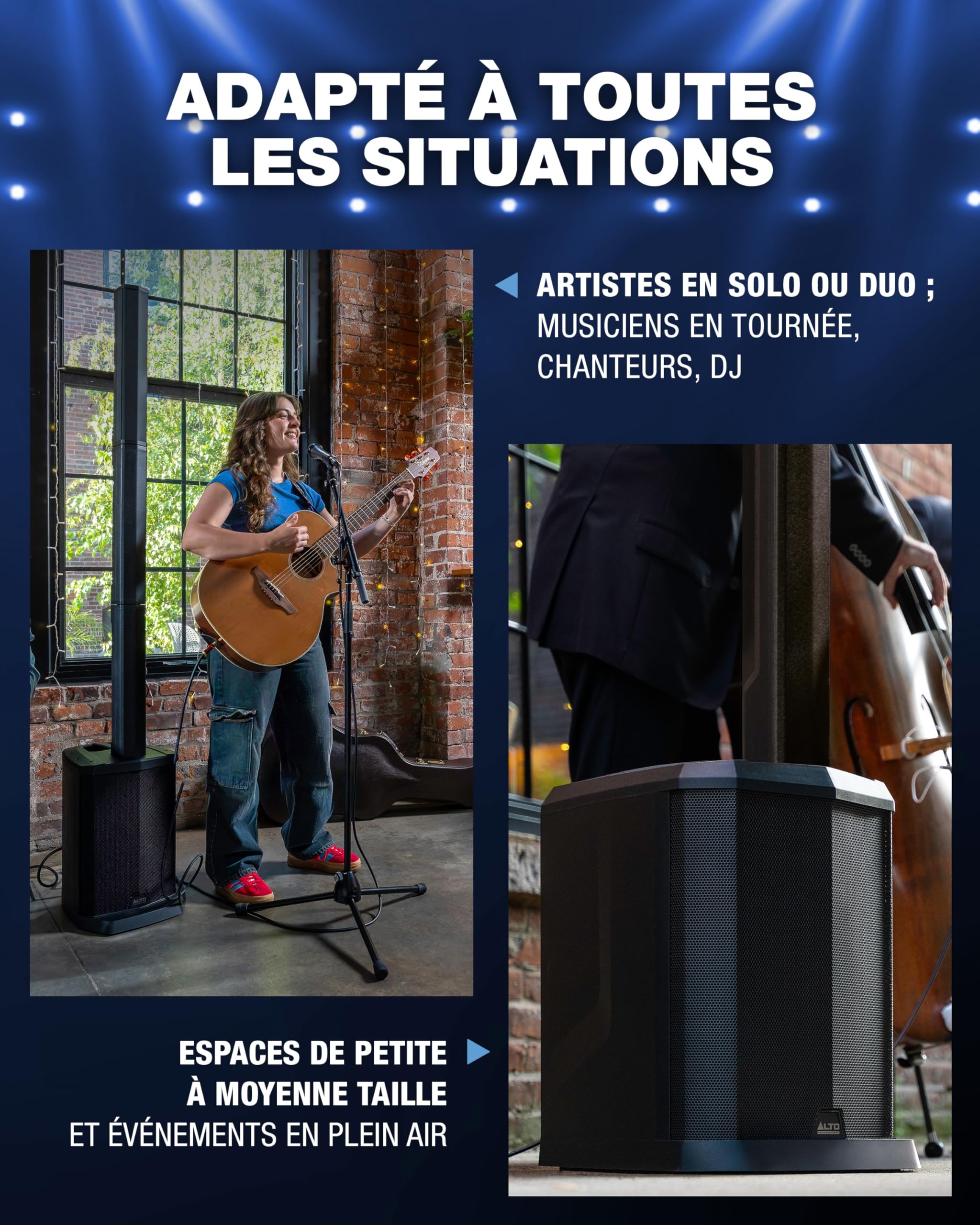 ALTO TS108C Ensemble Portable de Haut-parleurs Actifs 600 Watts avec mixeur numérique 3 canaux, Bluetooth et App de Commande, pour Musiciens Solo, DJ et salles de Spectacle