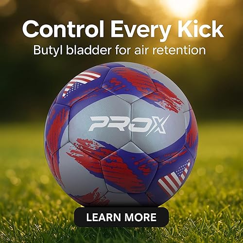 Miniatura 8 de PRO X Nation Series USA Match - Balón de fútbol tamaño 5, fútbol para adultos y jóvenes, equipo de entrenamiento de fútbol para juegos al aire