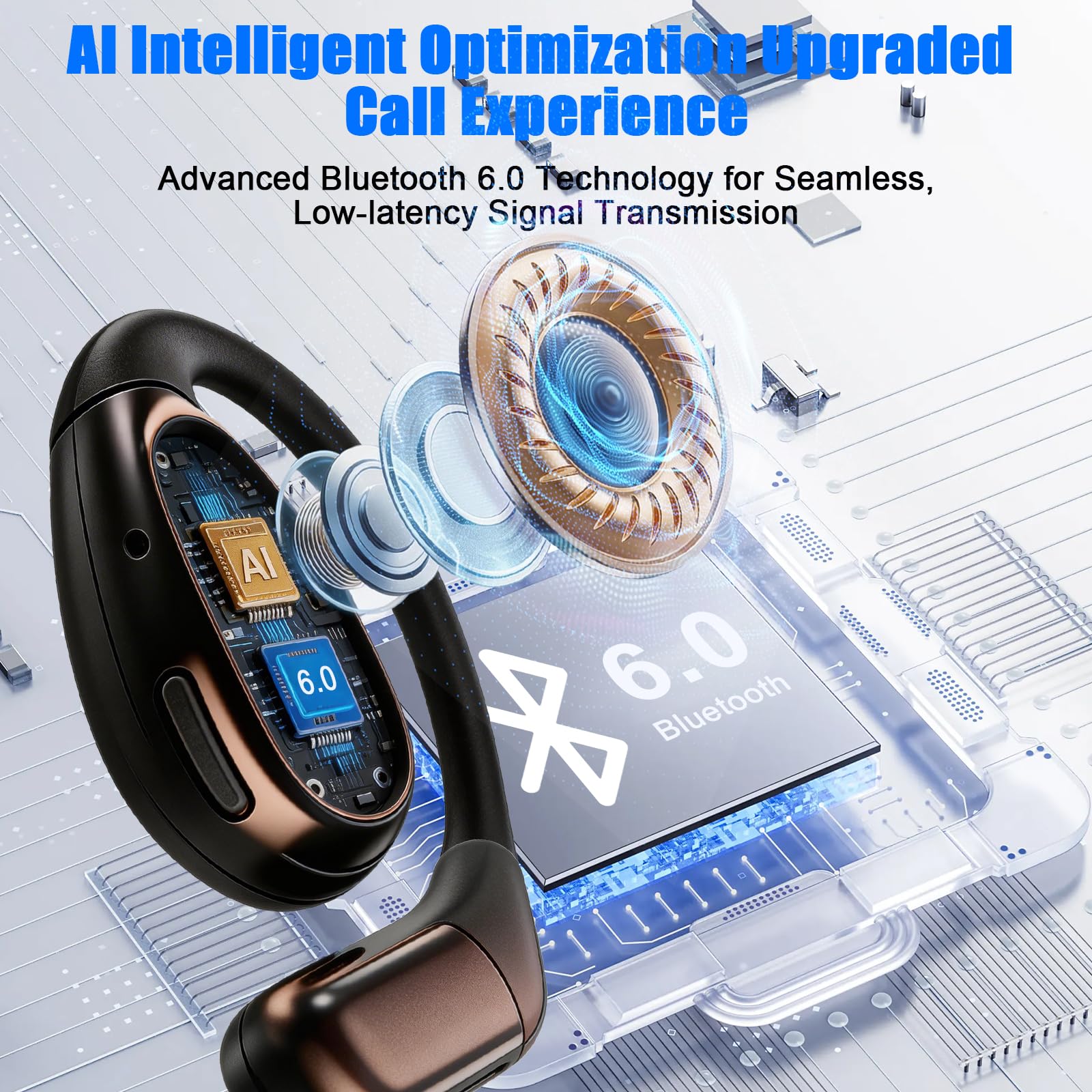 AI Ecouteur Traducteur Instantané 4 en 1 Temps Réel Traducteur Écouteurs 164 Langues 8 Modes Bluetooth 6.0 Écran LED
