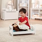 Melissa & Doug Mine to Love Lit de jeu en bois pour les poupées, animaux farcis - Blanc (22 cm H x 23 cm L x 53 cm L assemblé)