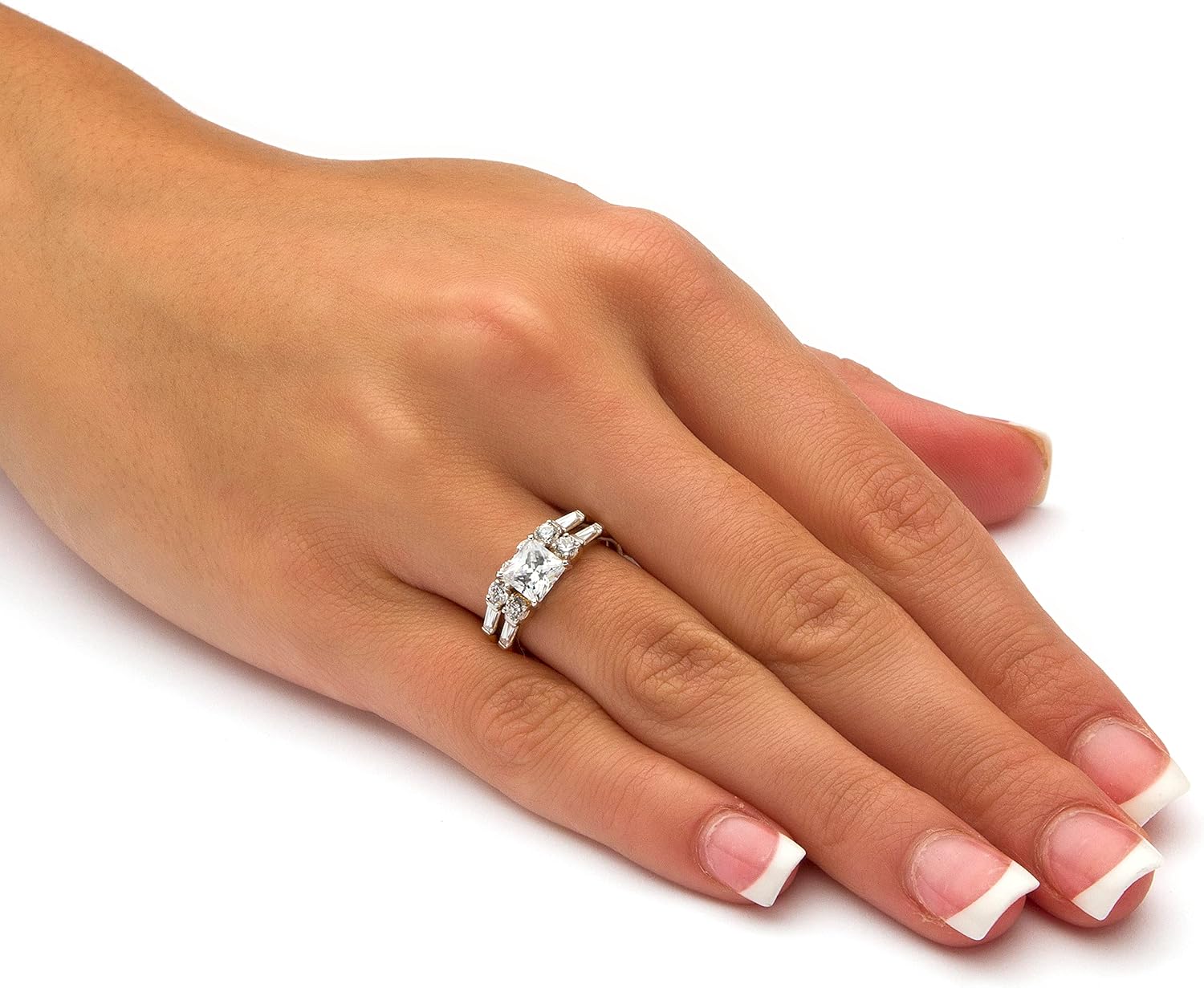 10K Yellow Gold Princess Cut Cubic Zirconia Bridal Ring Set