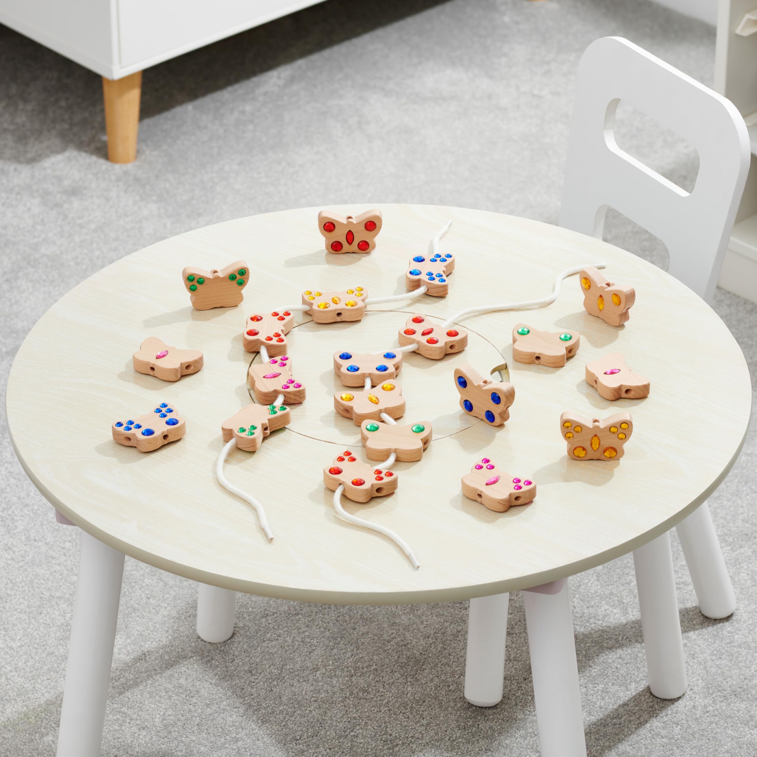 tickit Butterfly Lacing Jewels, FSC® Wooden Number Threading Cards - Image 2