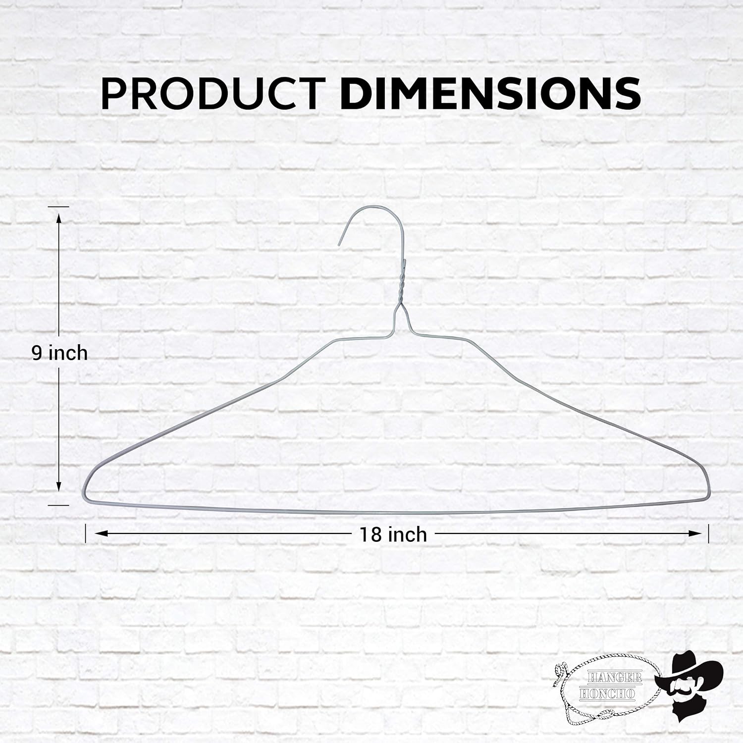 Wire Metal Clothes Hangers 100 Pack for Standard Size Shirts, Pants, Skirts, Space Saving, Non Slip,18 Inch 14.5 Gauge Ultra Thin Standard Dry Cleaner Coated Steel (100, White)