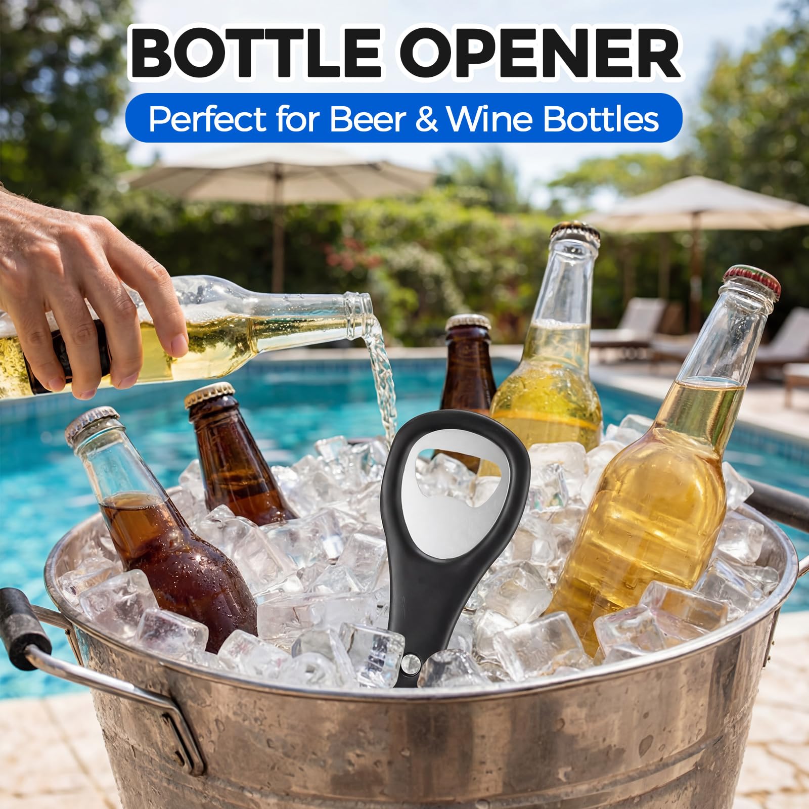 100 abridores planos de botellas de cerveza a granel de 3.8 x 1.9 pulgadas para hombres y mujeres, camareros, llaves de cerveza, latas de refresco, mini velocidad para cocina, bar o