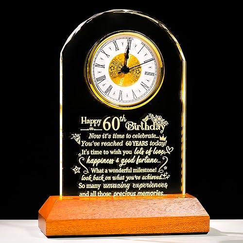 Miniatura 8 de Ornalrist Reloj de cristal de feliz cumpleaños 70 para mujeres y hombres, regalo de cumpleaños de 70 años para mamá, papá, reloj de cuarzo giratorio