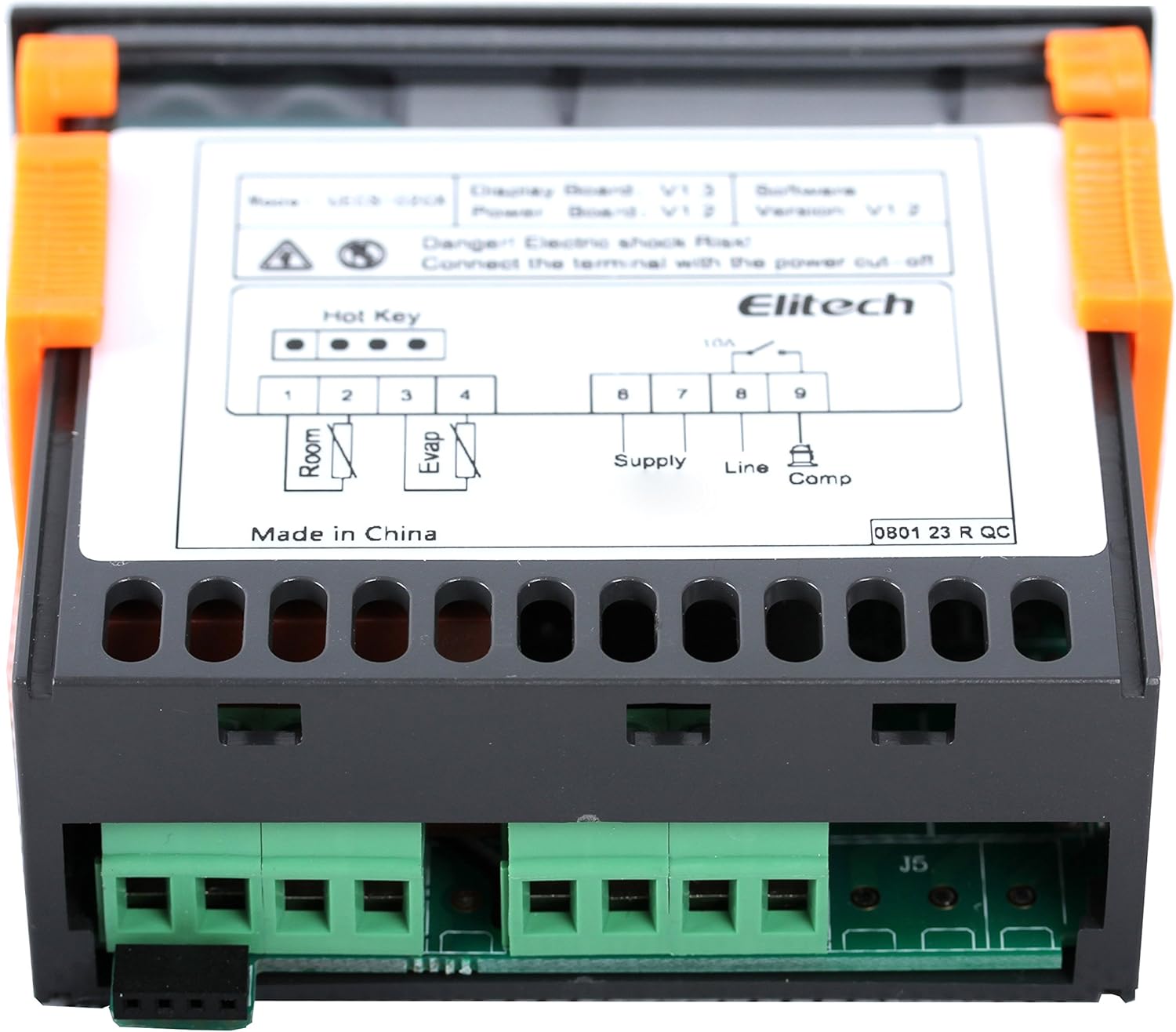 Elitech ECS-02CX wiring diagram label on device