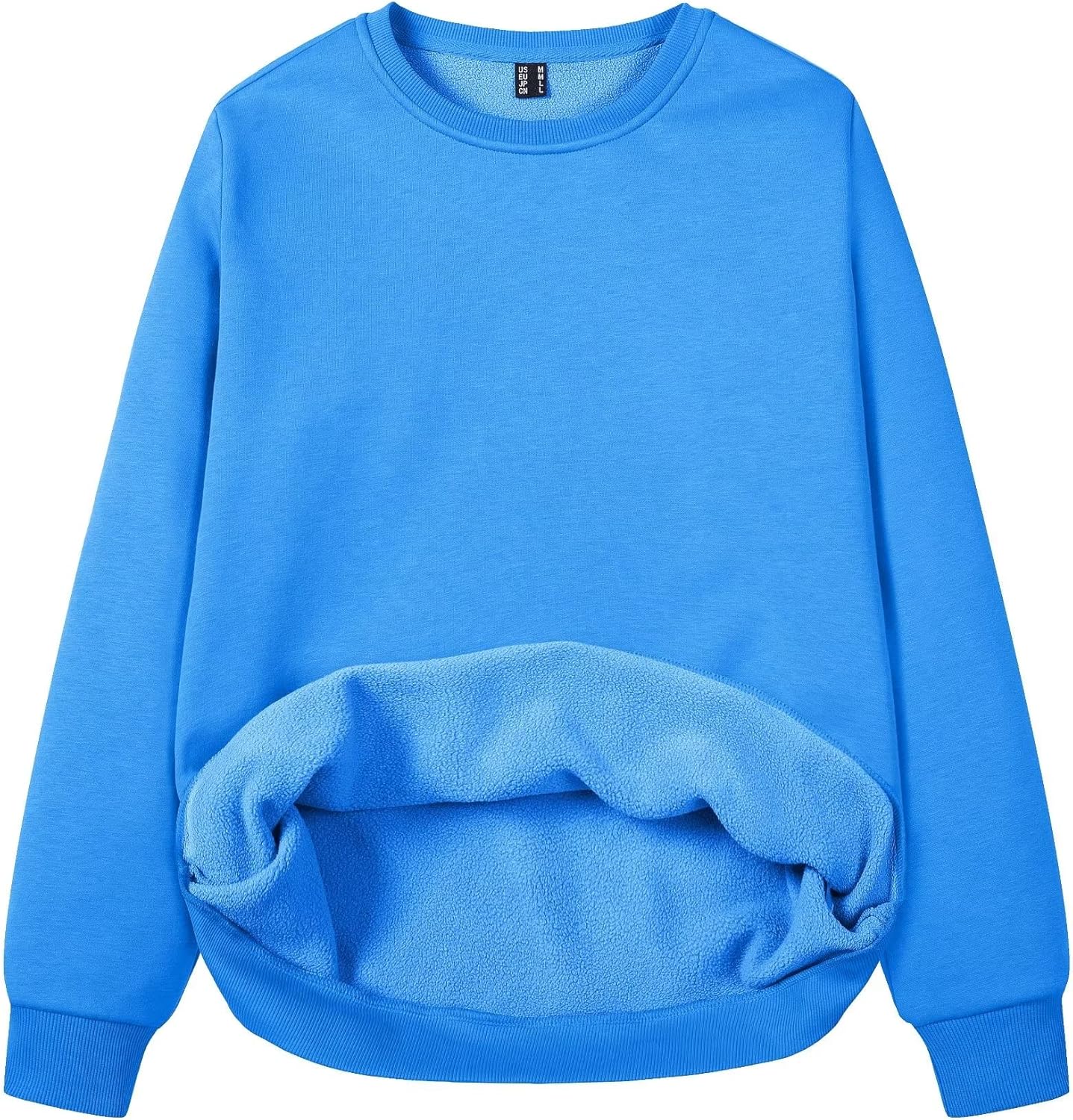 MAGCOMSEN Women's Fleece Lined Sweatshirt Crewneck Cotton Pullover Fall Casual Long Sleeve Warm Tops