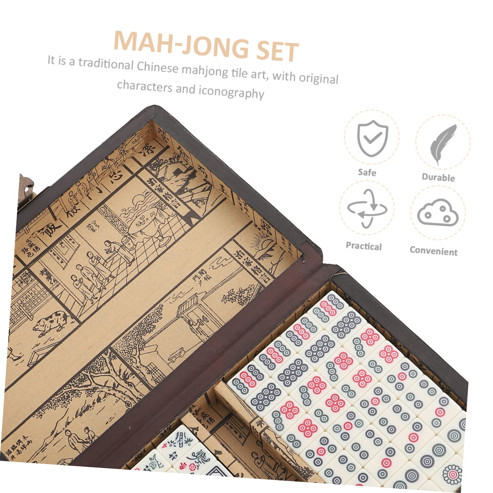 BESTonZON Tragbares Mahjong Set Klein Leichtgewicht Für Unterwegs Und Zuhause Robustes Material Kompaktes Reisespiel Für Familie Party Und Camping Praktisch Und Langlebig Mahjong Spielzeug