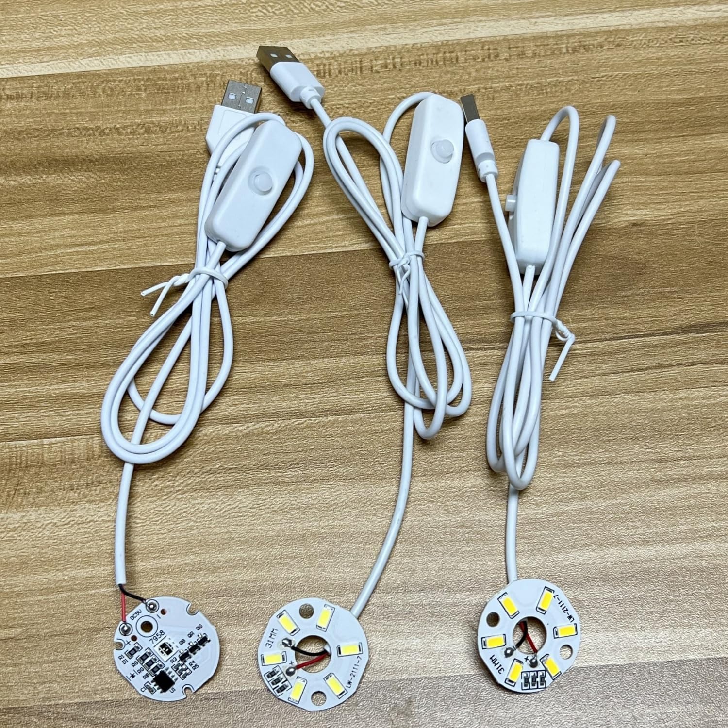 ORGNER COB LED Chip with USB Cable – 30mm DC 5V Energy-Saving LED Bead Board, 40-Inch Wire with On/Off Push Button Switch for DIY Lighting, Spotlight, Lamp Repair, Crafts & Electronic Projects (3) 4