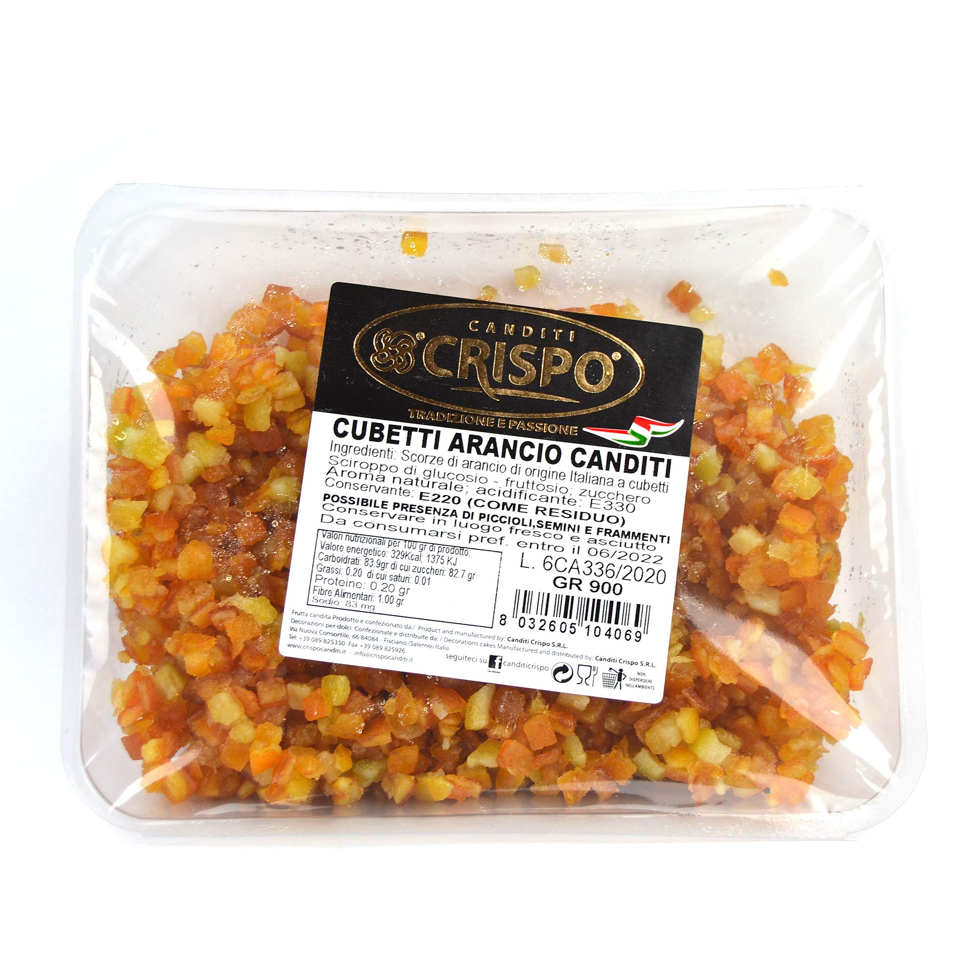 GR 900 NARANJA CONFITADA EN CUBETA Ideal para la decoración y elaboración de pasteles, panettones, cassatas y helados