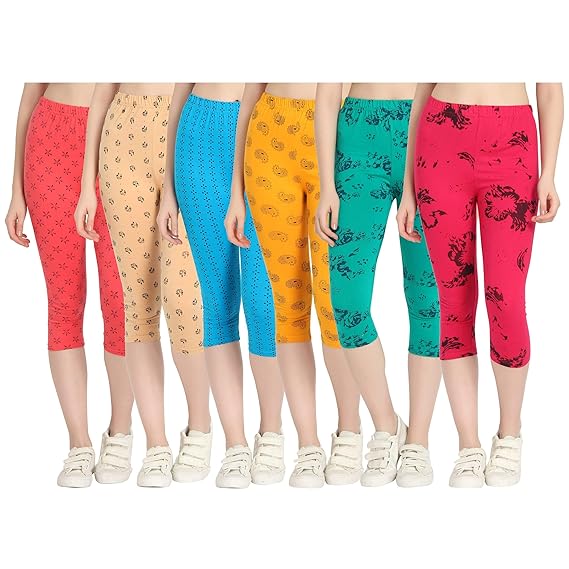 Printed Capri for Womens/Girl Pack of 6