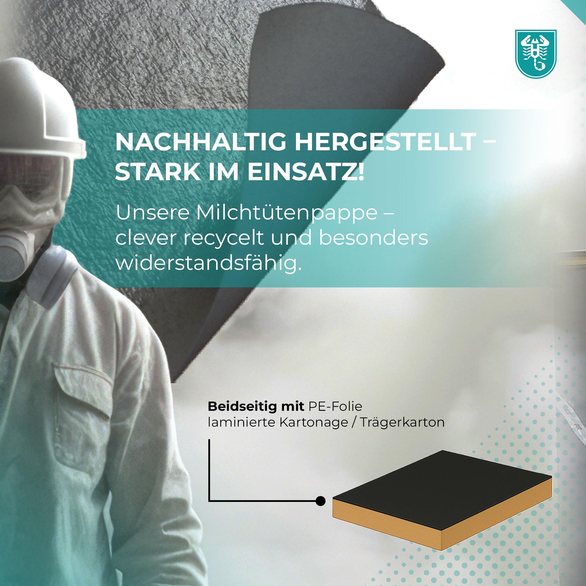 Scorprotect® Abdeckpappe 50 m² | 300 g/m² Milchtütenpapier | Robuste Schutzpappe für Boden, Renovierung und Malerarbeiten | 115 cm x ca. 43,5 m