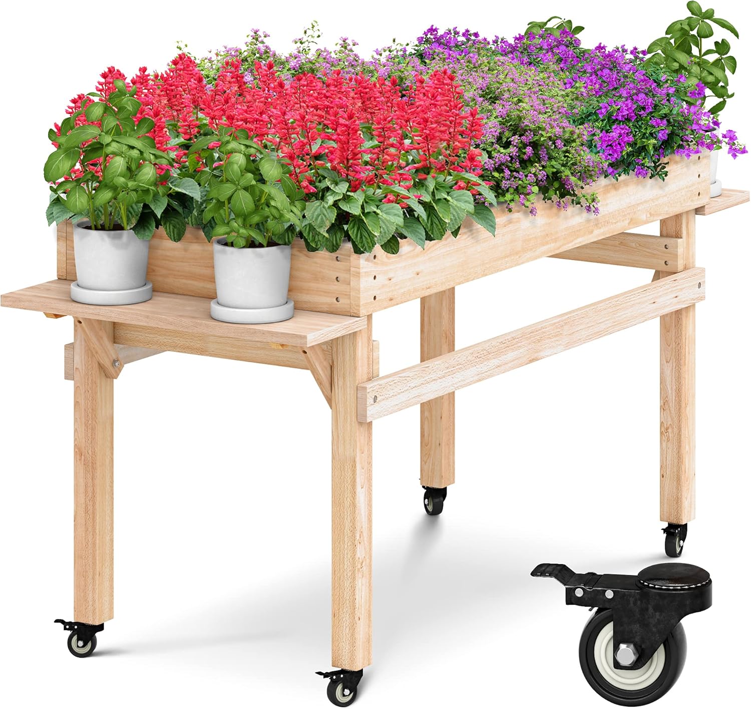 Raised Garden Bed Kit Cedar Raised Garden Box | Outdoor Planter Box | Sturdy 2022 Design | Makes Gardening Fun & Convenient