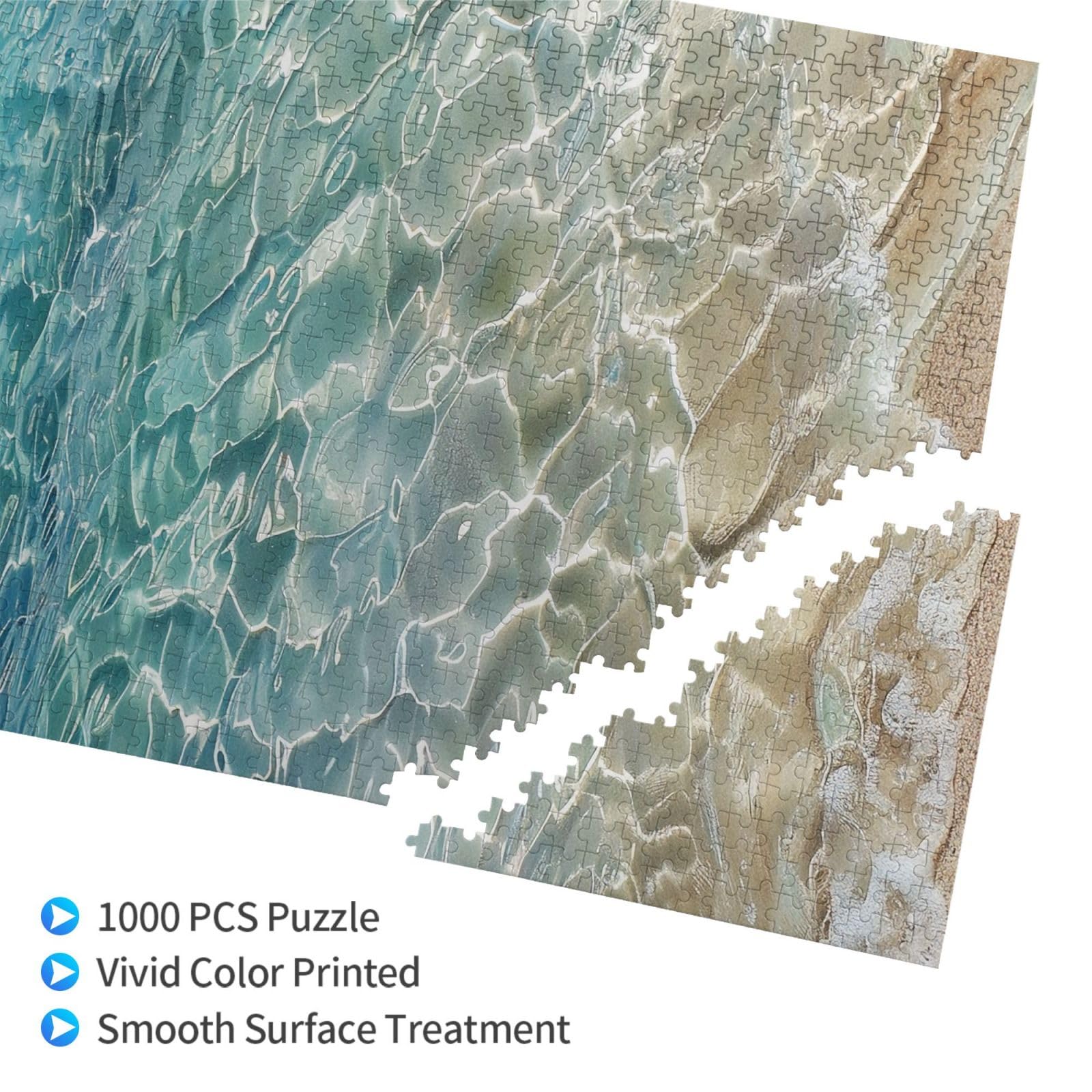 Puzzle da 1000 pezzi stampato con acqua di mare trasparente per adulti, gioco rompicapo per la casa, regalo decorativo per la casa (75 x 50 cm)