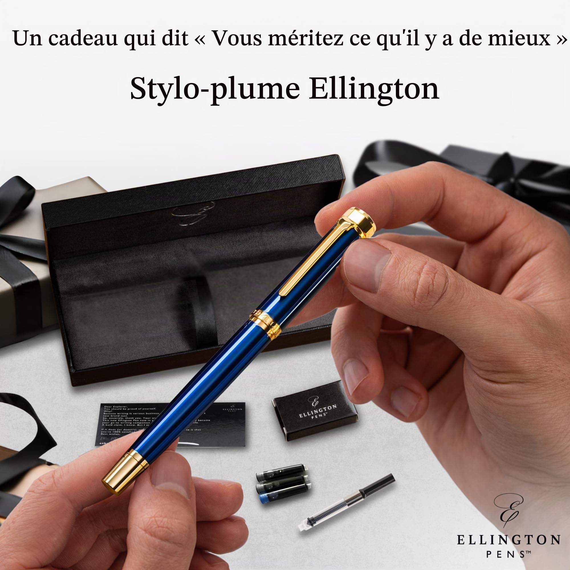Lot de stylos plume de luxe pour écrire, convertisseur d'encre rechargeable, coffret cadeau